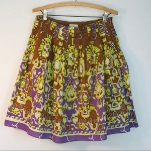 cotton skirt with side pockets purple mint green, brown size 4